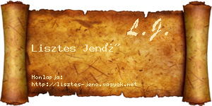 Lisztes Jenő névjegykártya